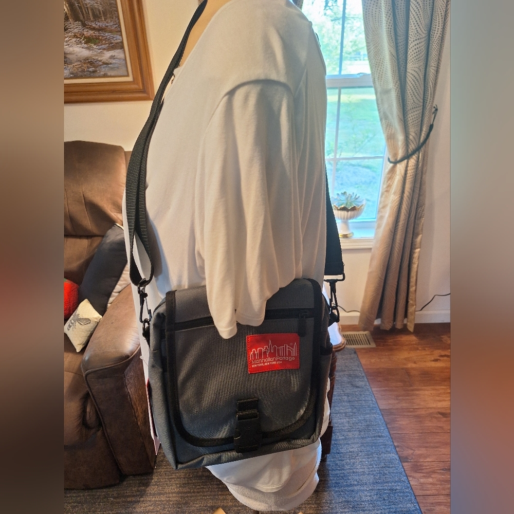 Black and Gray Messenger Bag